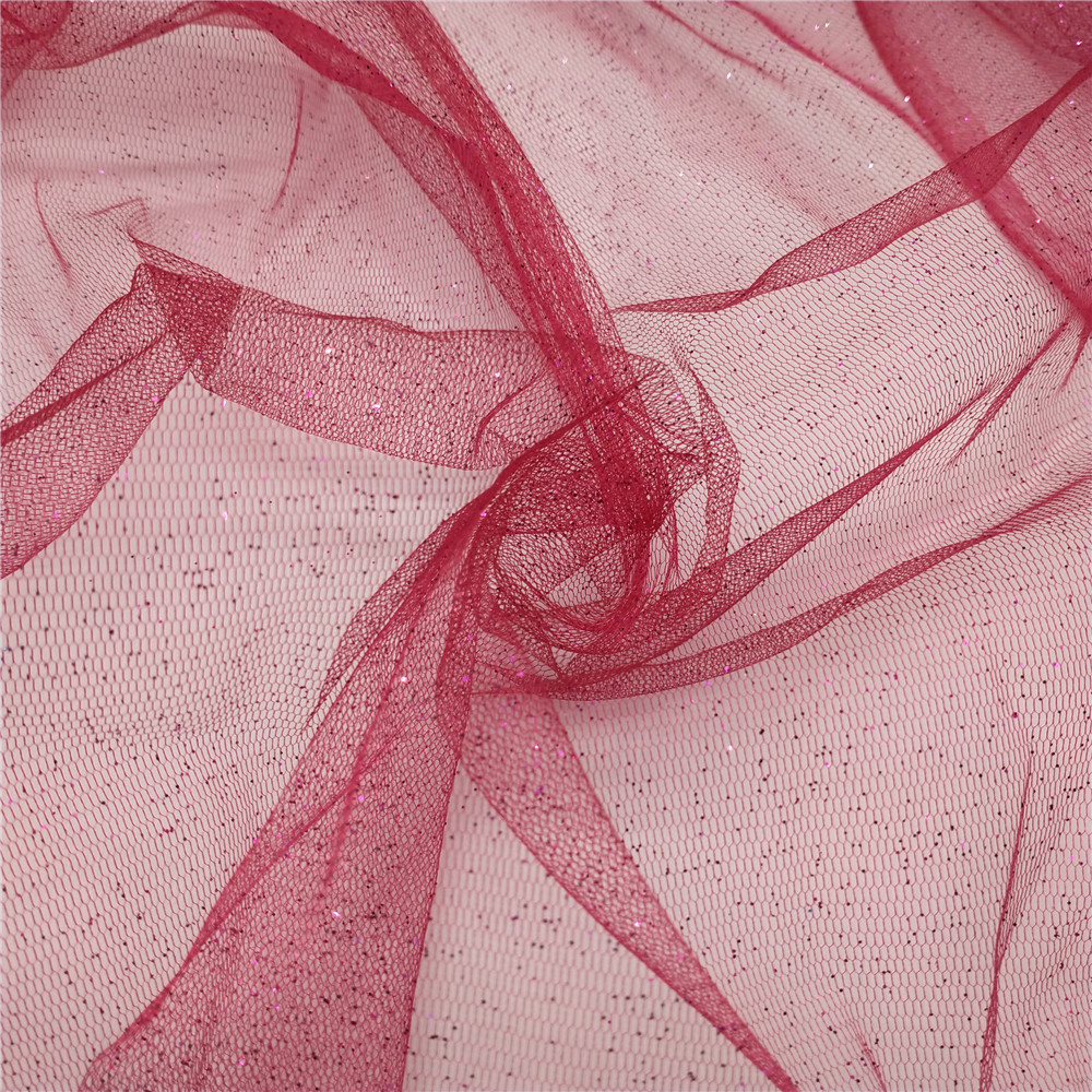 Sparkle glitter tulle mesh fabric for dress and wedding decoration
