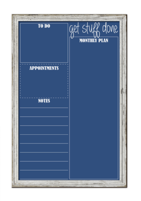 Wooden frame blue board