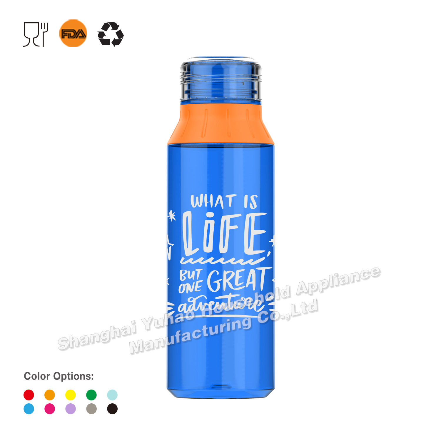 740ml Tritan Capsule Plastic Water Bottle