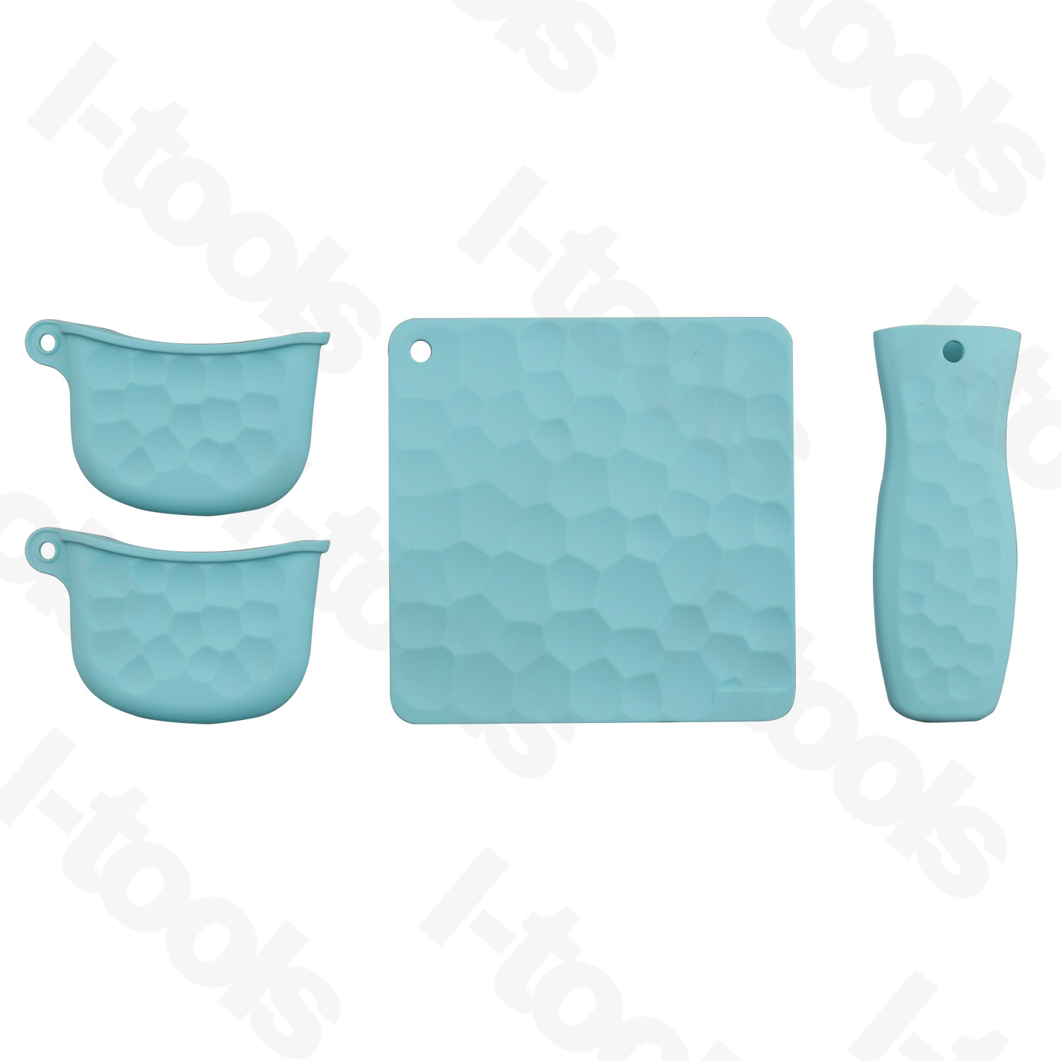 4pcs Silicone Trivet, Pot & Handle Holder Set