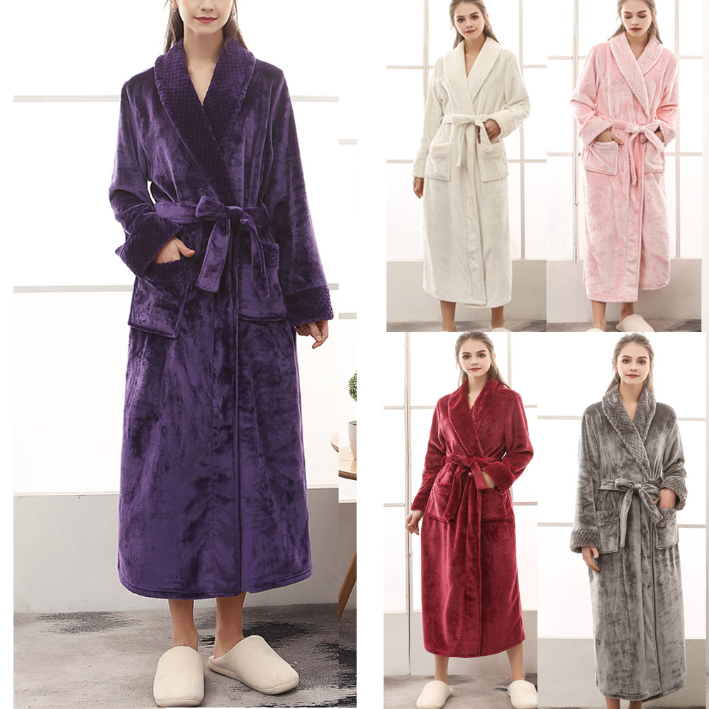 solid flannel bathrobe