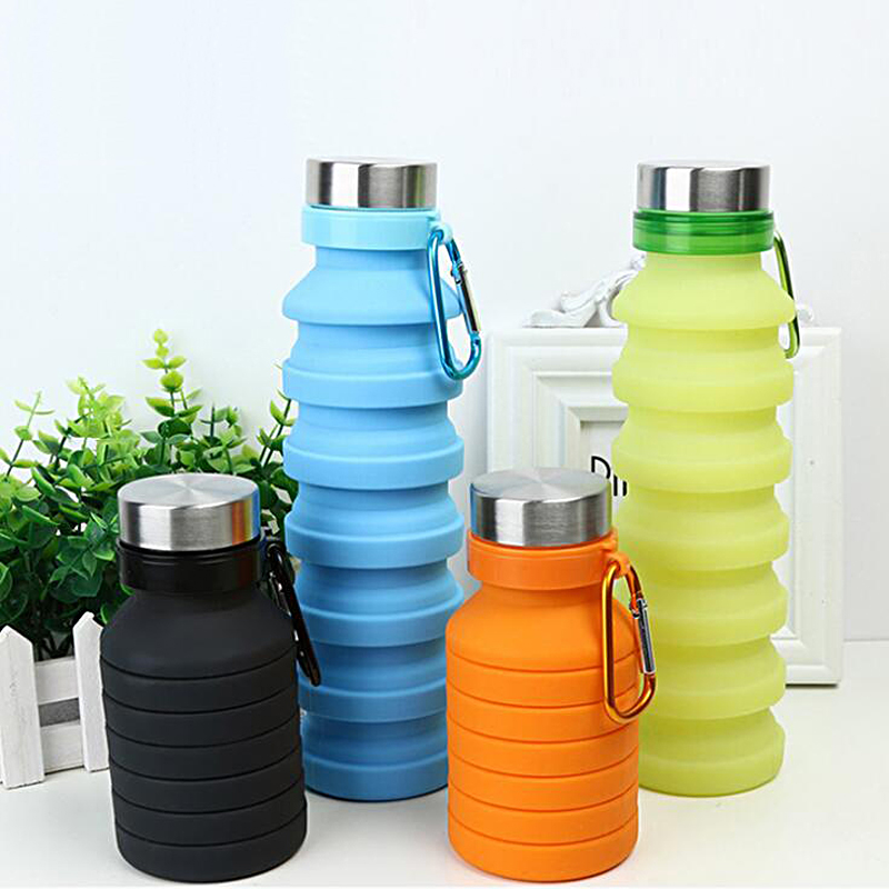 Creative silicone folding outdoor sports silicone bottle