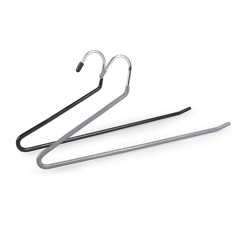 Black and Grey Open End Metal Pant Hangers
