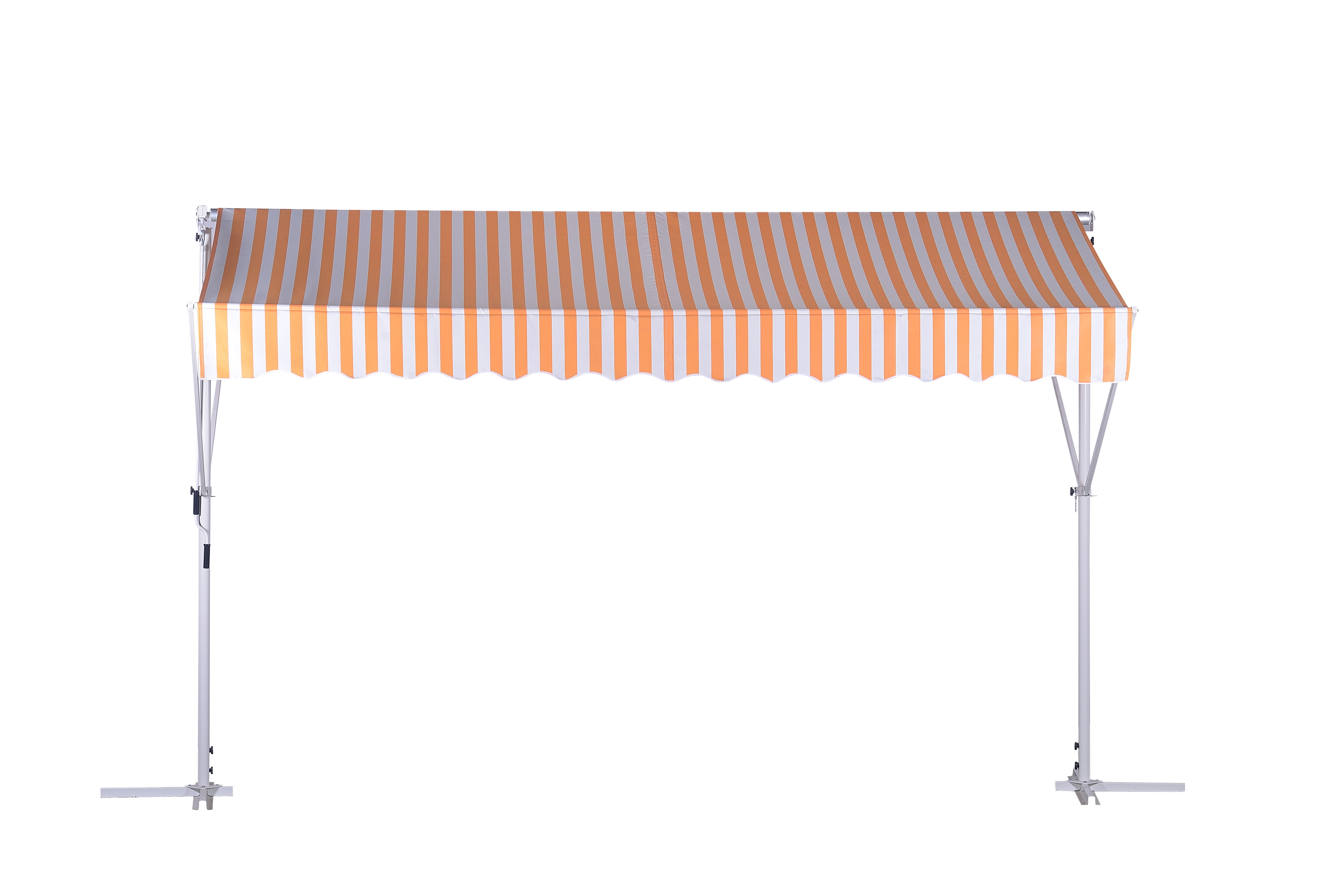Max 19.68’x19.68' Free Standing Awning, Manual retractable garden Sun Shade Canopy Sun Shade Standing Awning Cover