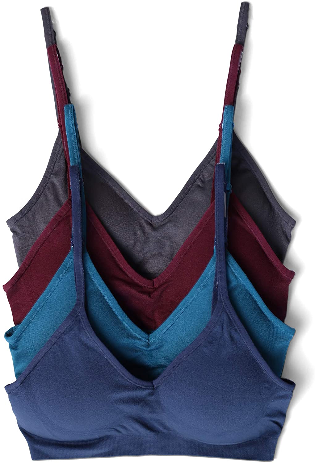 V Neck Padded Bralette Adjustable Straps