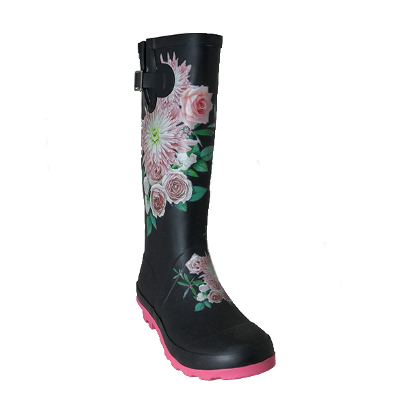 flower rubber rain boots