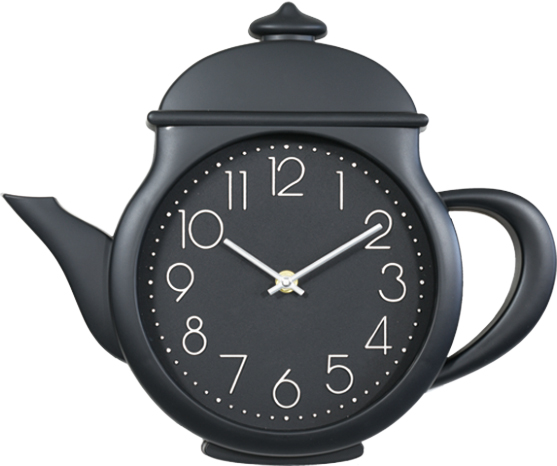 Wall clock; quartz clock; best sale; Kitchen clock; teapot; teacup; plated; gift; creative clock; hot stamp