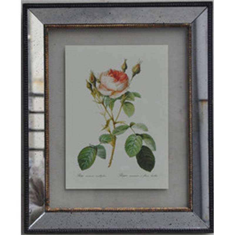 rusty black with gold frame with picture