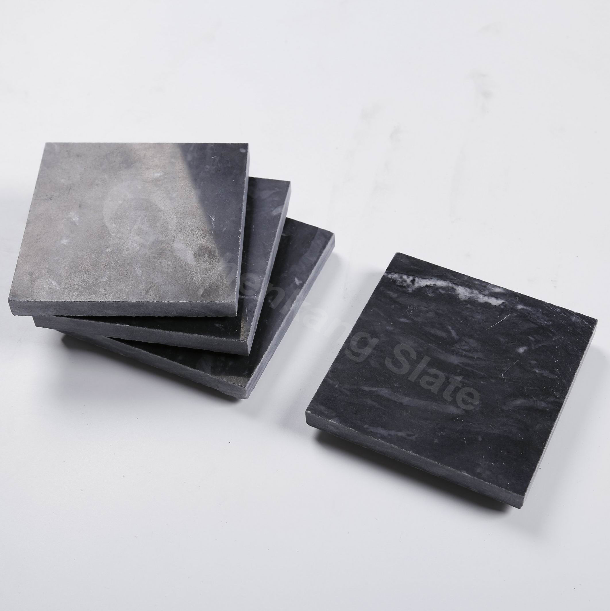 Set Of 4, Black Marble Coasters