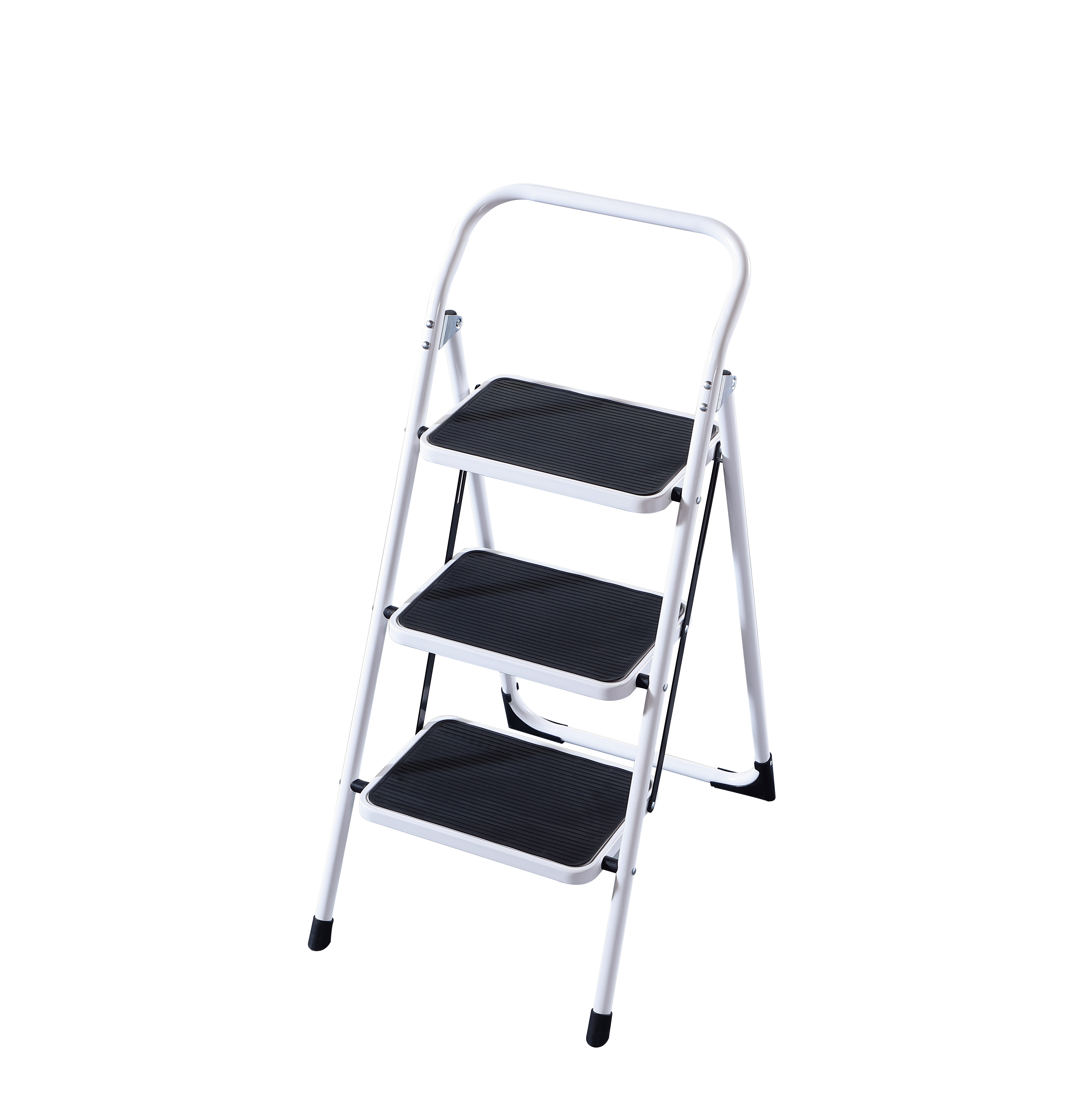 Steel 3 step stool with anti-slip mat