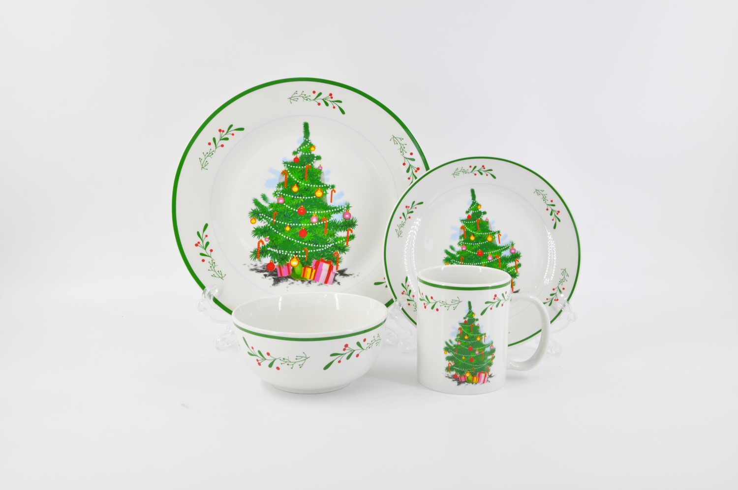 Western-style White Ceramic Tableware Kiln-printed Set