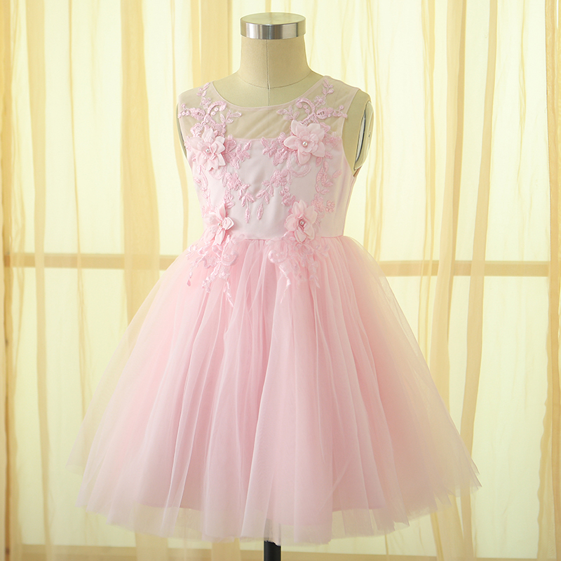 embroidered lace flower girl dress