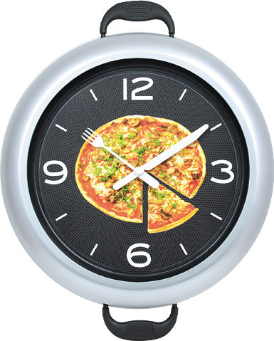 Wall clock; quartz clock; best sale; Kitchen clock; pot; gift; creative clock; pizza; 12inch 30cm