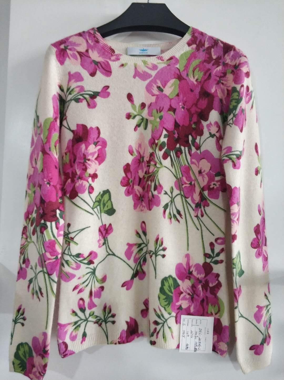 Cashmere printed sweater for lady