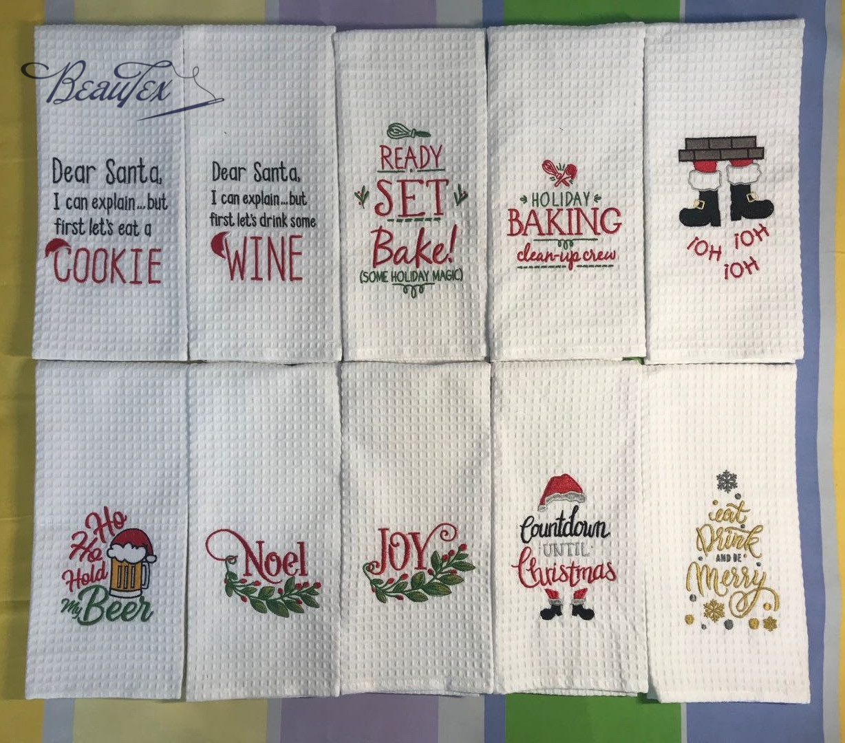 Embroidery Waffel Kitchen Towel