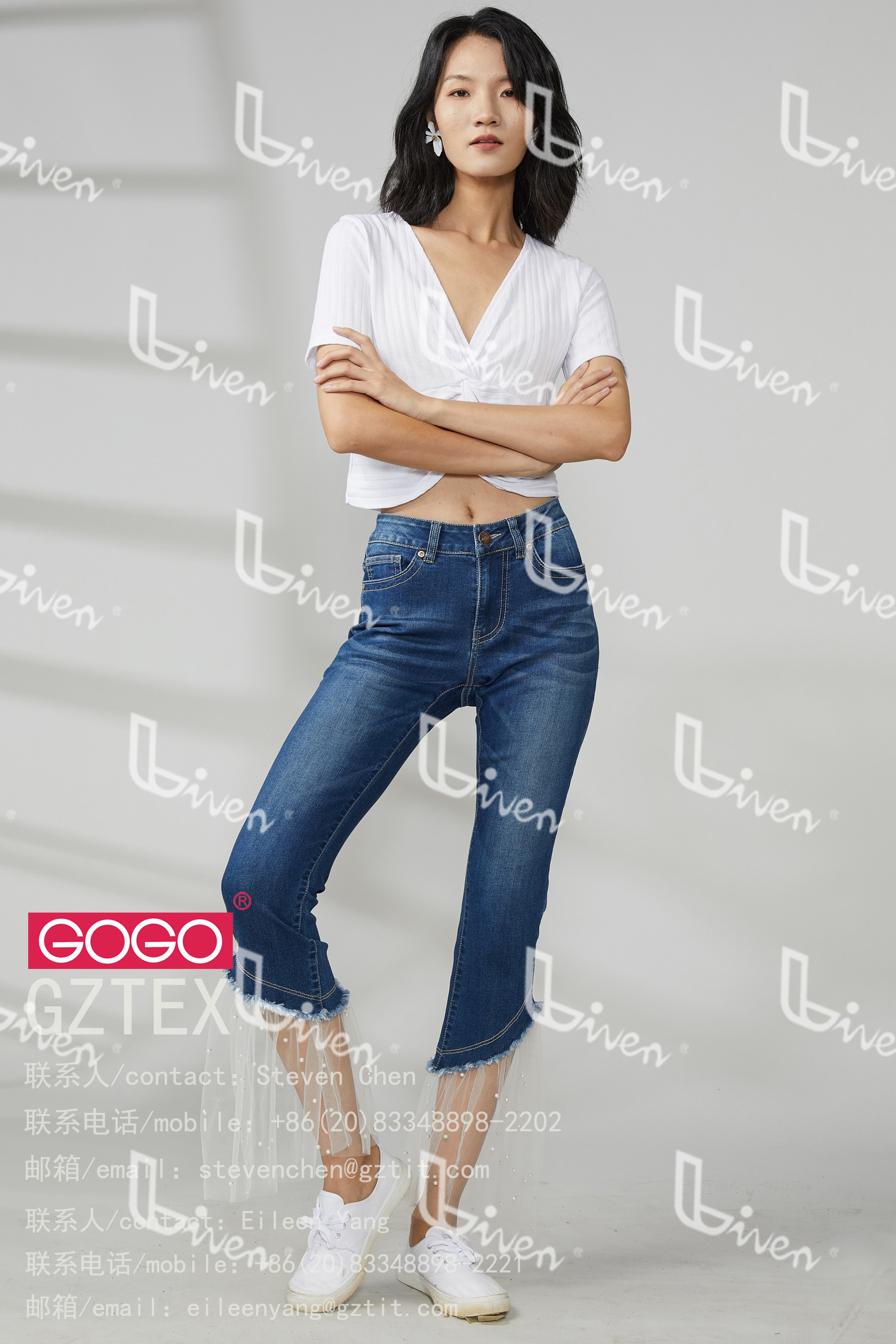 Ladies denim pants