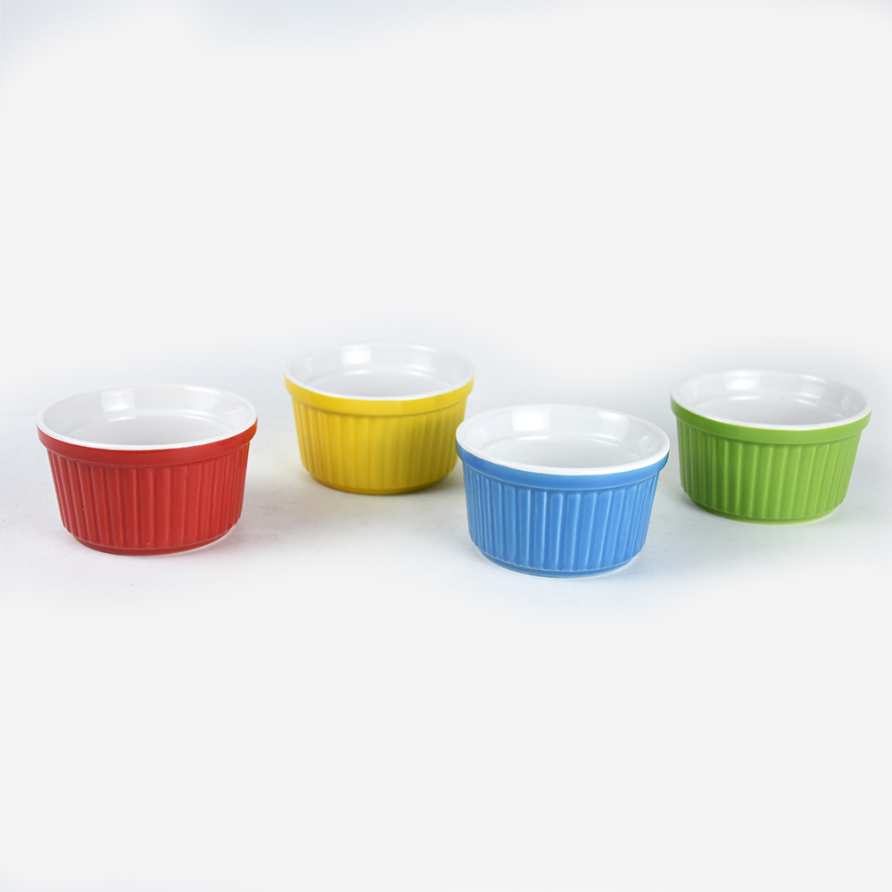 3.5inch stoneware ramekin with 2-tone glaze