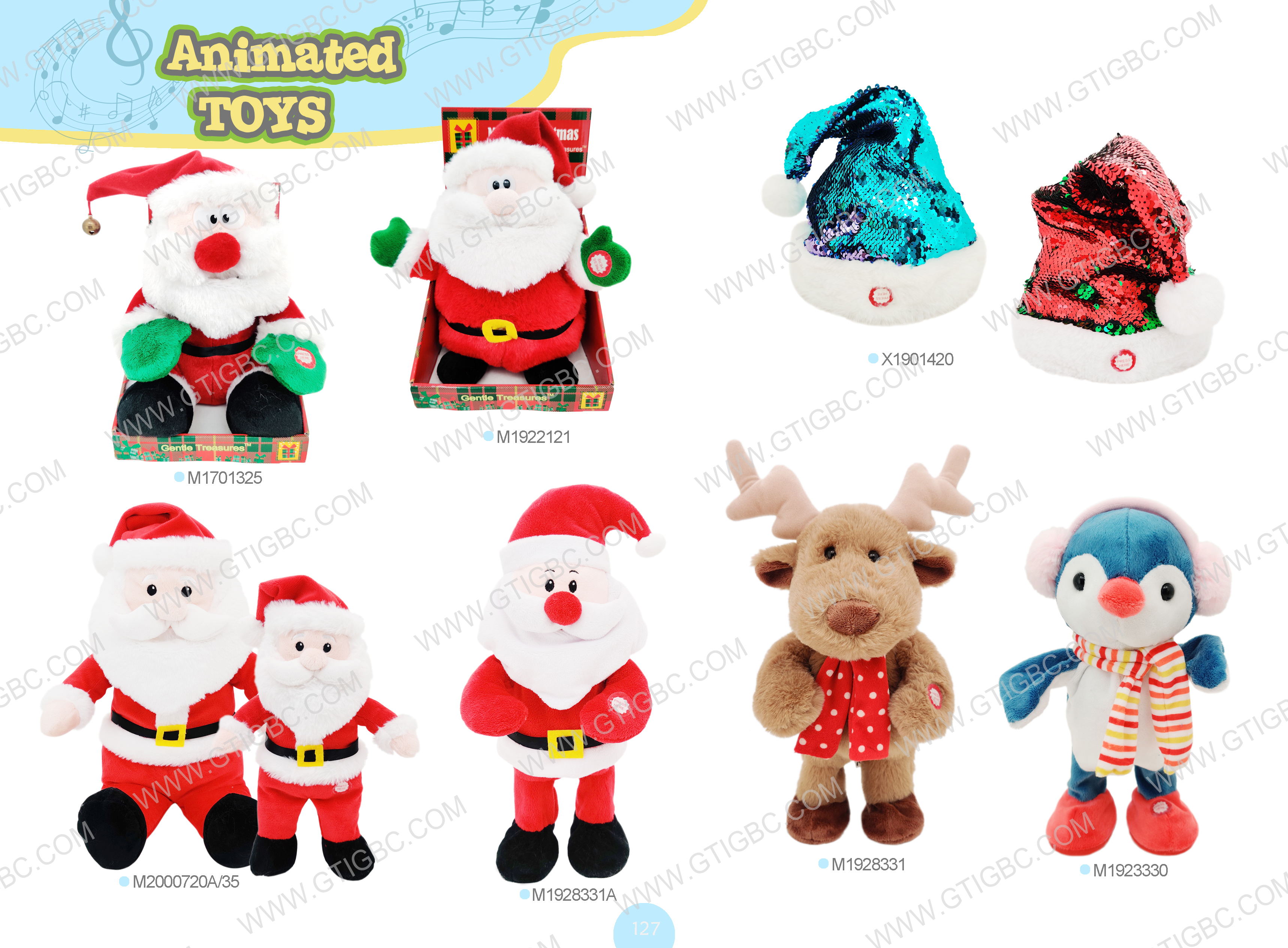 Musical Toy Santa Claus Reindeer Penguin Gtst Plush Toy