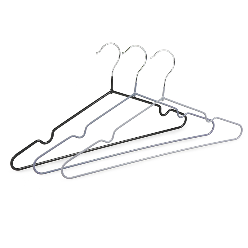 Black &Grey PVC coated laundry metal Wire Cloth Hangers with Notches