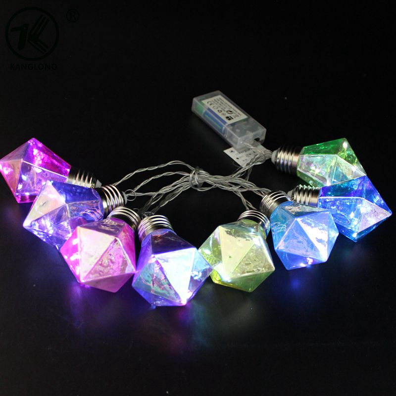 Plated glass diamond ball lamp string