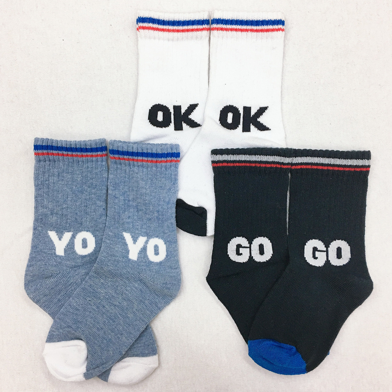 baby crew socks with letters