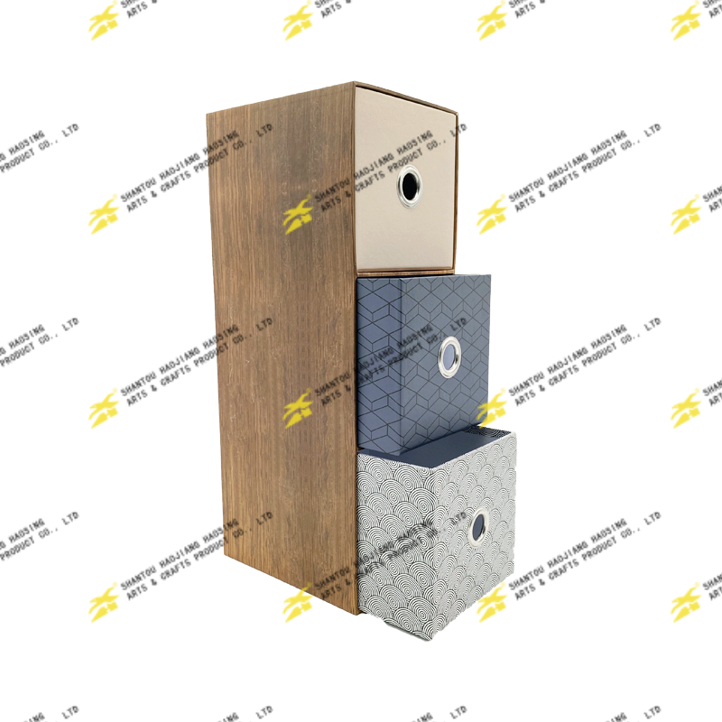 Rectangle Drawer Box With Round Metal Hole