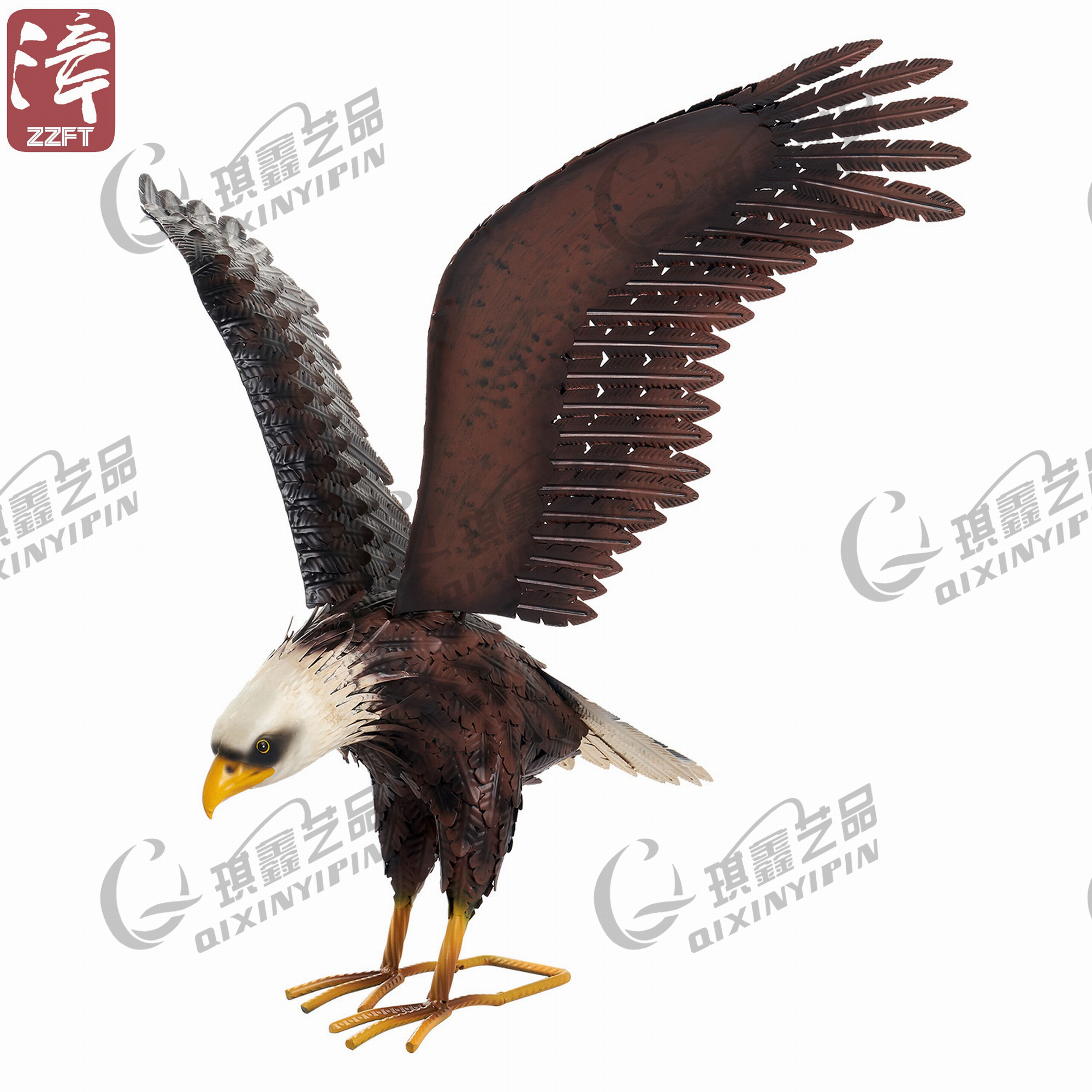 Metal eagle spreading wings