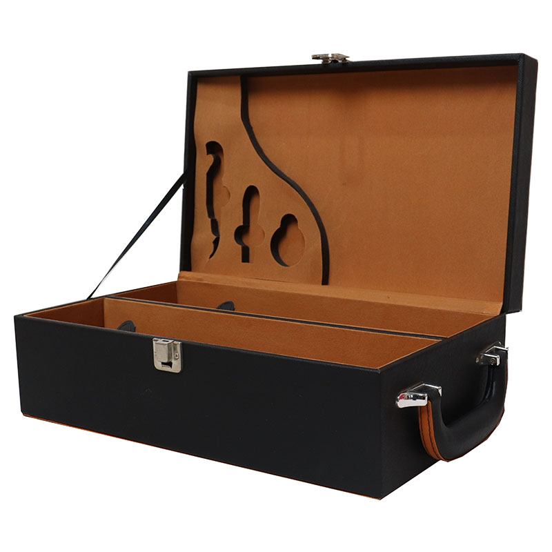 Leather wine box portable wine box wine 2 bottle box suitable for gift picnic business