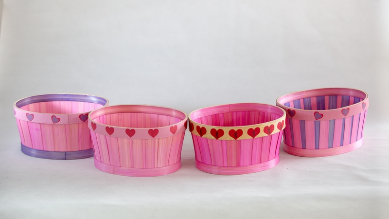Valentine Bamboo Baskets