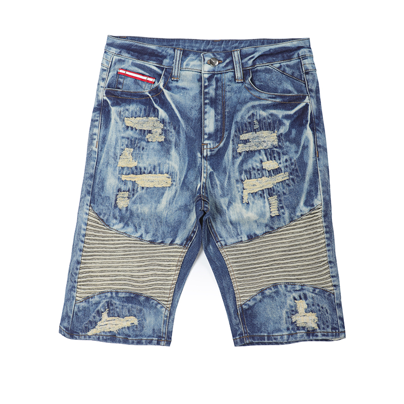 Special design ripped jeans Embroidery men's denim short jeans pants G3313
