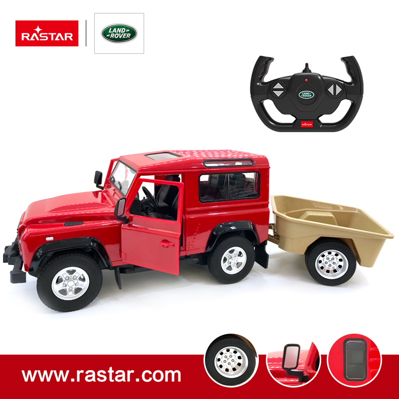 RASTAR R/C 1:14 Land Rover Defender with Trailer License Remote Control RC Car