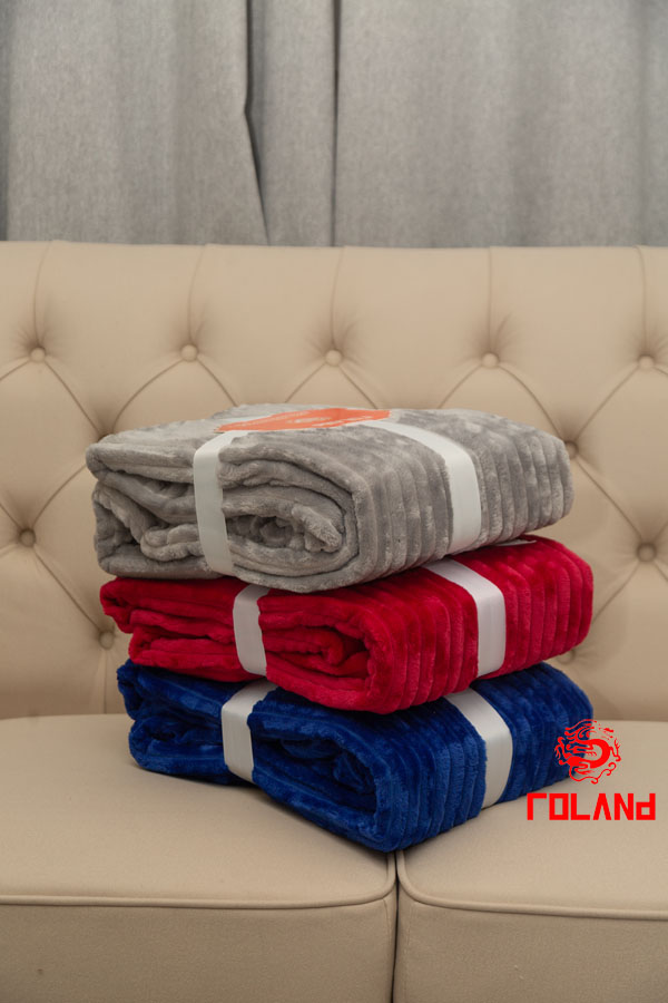 Flannel With Stripe Jacquard Blanket/Throw