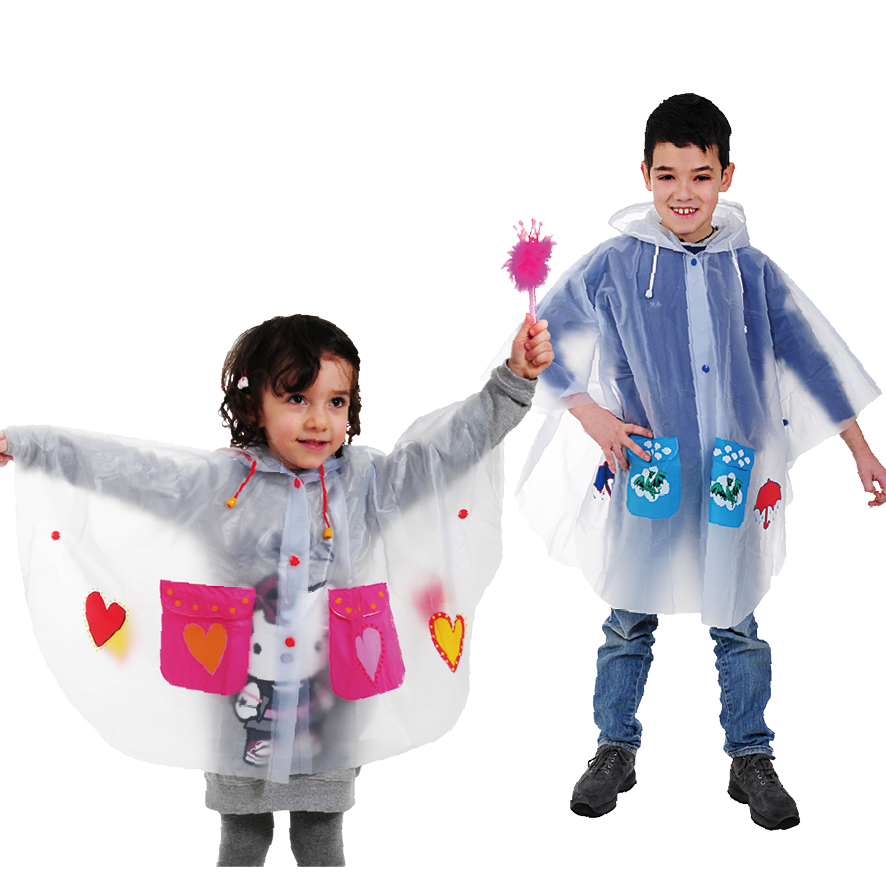PVC kids' poncho raincoat