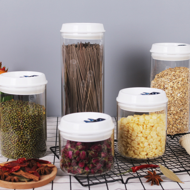 High borosilicate glass jar glass storage jar with airtight pp lid glass sugar jar