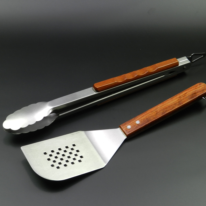 2pcs wooden handle bbq tool