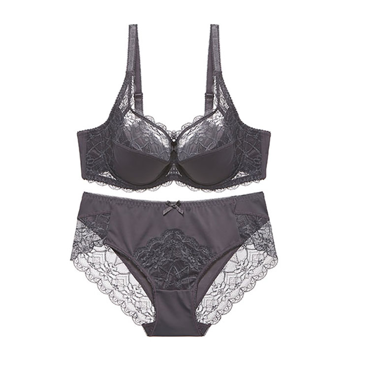 Europe hot selling women lace nylon plus size bra sets
