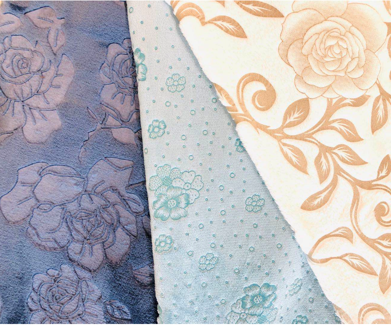 flannel with glue embossed