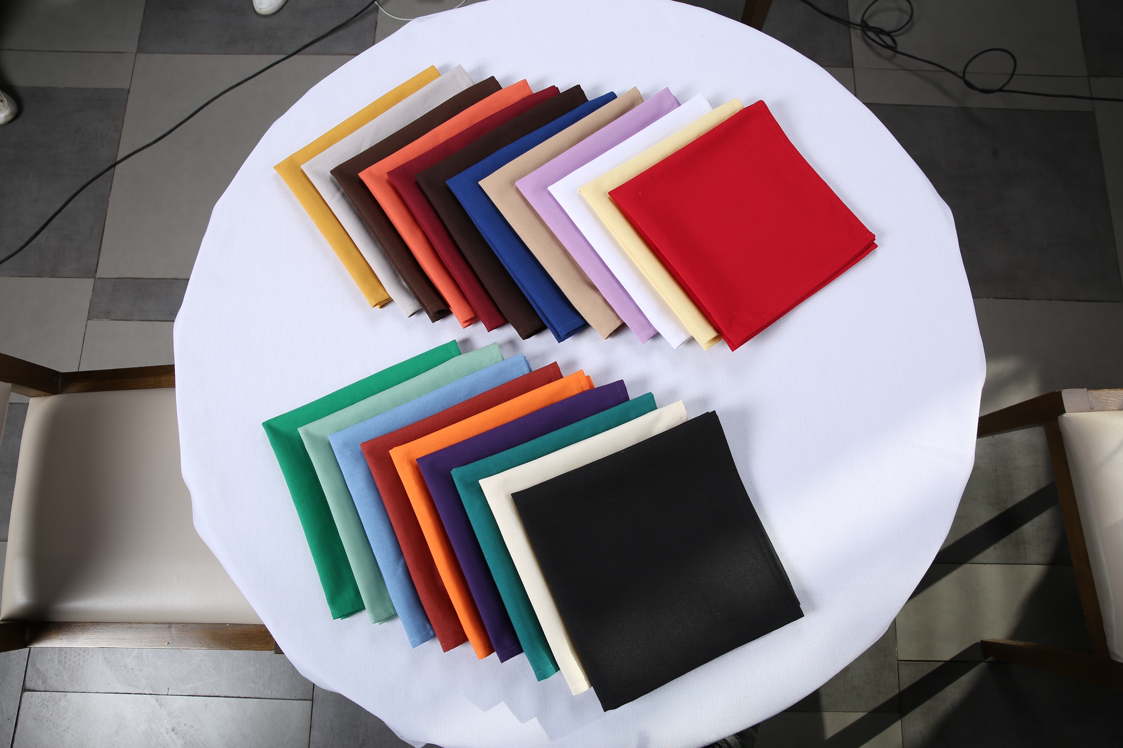 100% spun polyester MJS solid color napkin