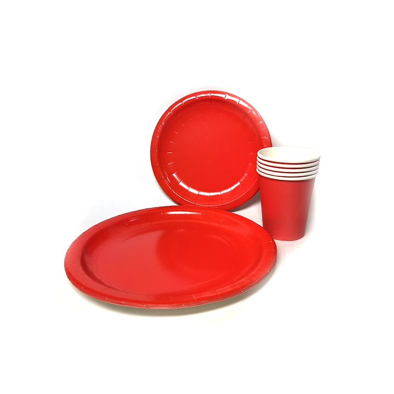 Paper Plate Solid Red 7" Red