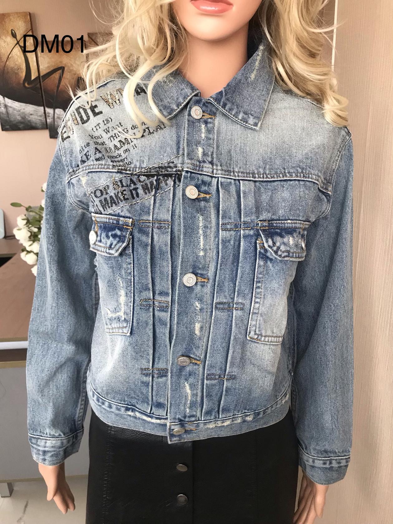 Ladies Print Beaded Embroidered Denim Jacket