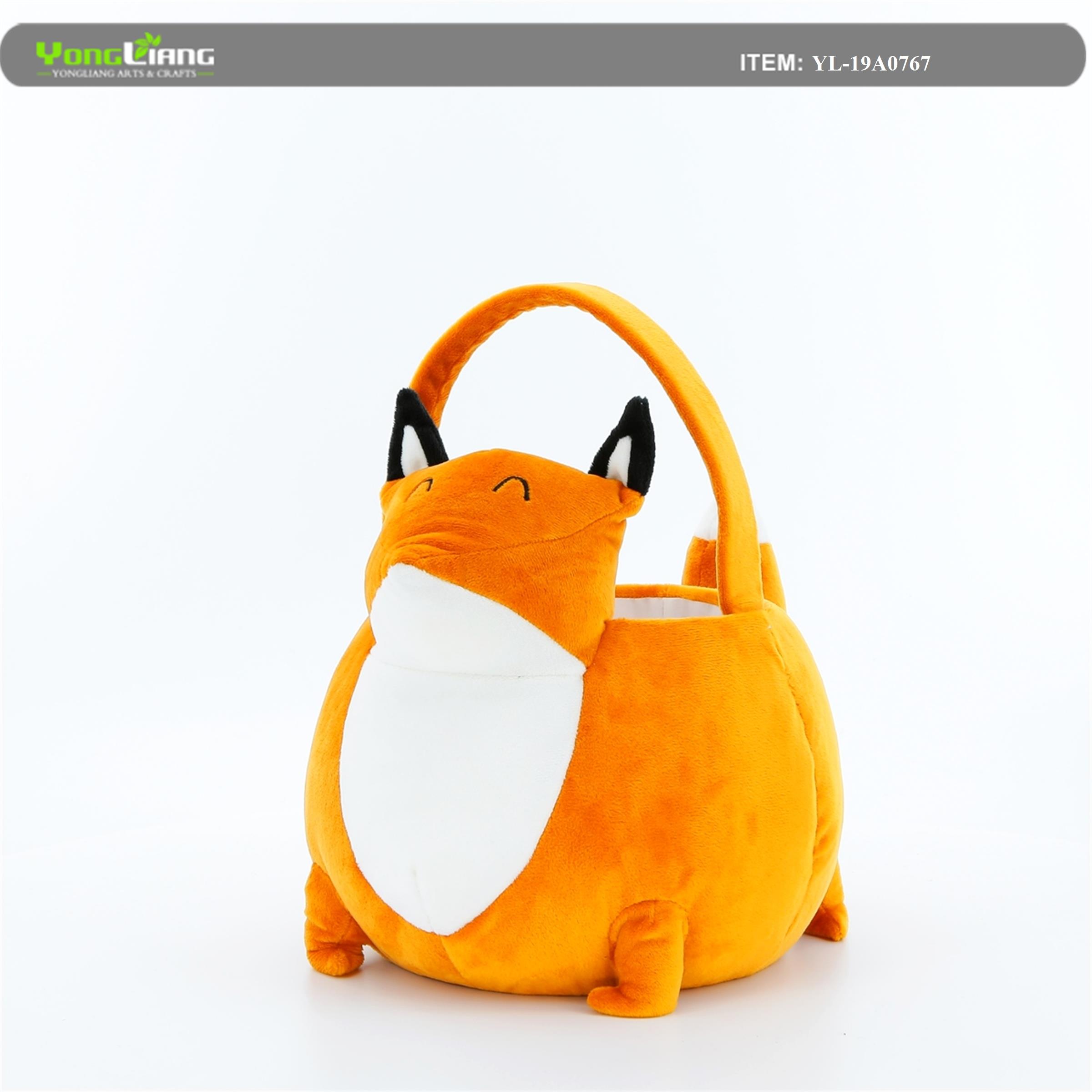 City Streets Fox Medium Plush Kids Easter Egg Basket