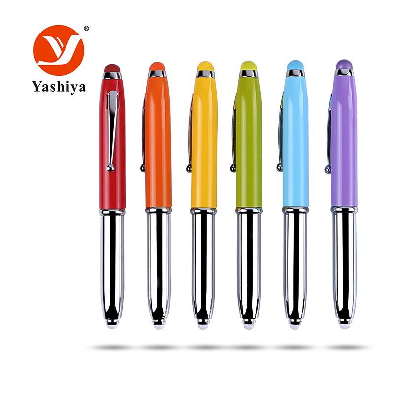 Asia stationery SYT201E aluminium stylus ball pen with light at the top