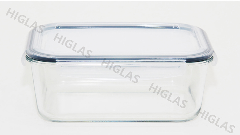 1.8l/1.3l/0.9l Rect. Borosilicate Glass High Food Container With Matt Pp Lid