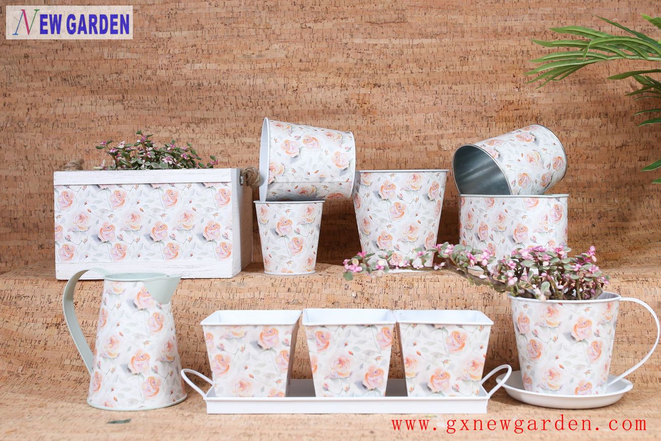zinc flower pot
