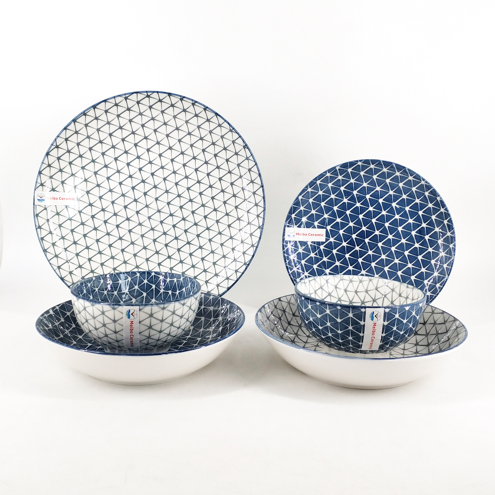 best selling pad printing porcelain dinner set with color rim
