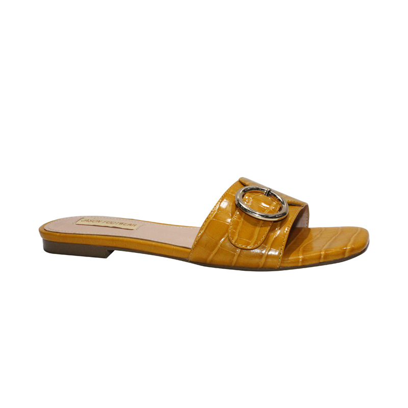 2020 Fashion Croco PU Upper Women Sandal Flats