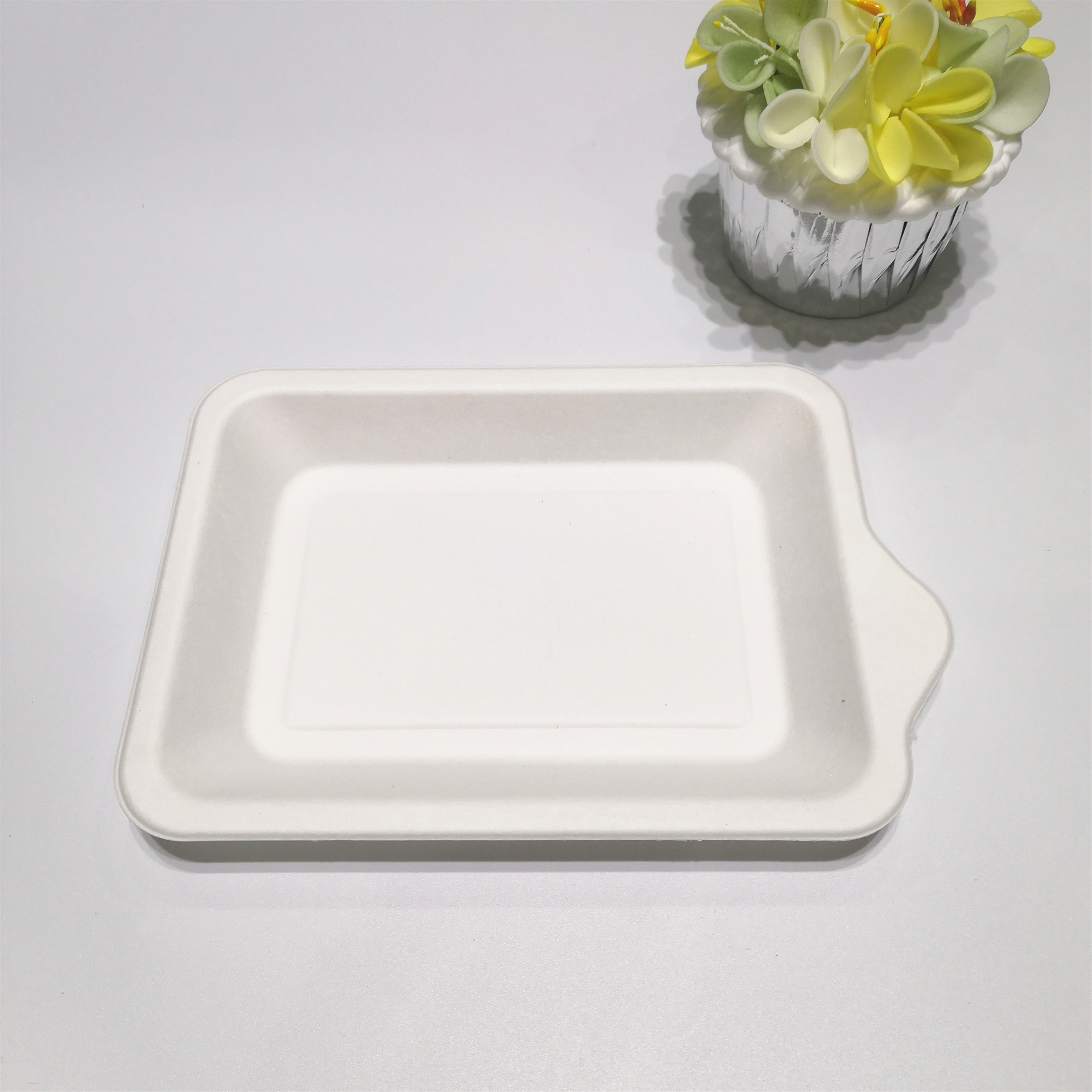 100% Biodegradable Compostable Sugarcane Pulp Cake Plate