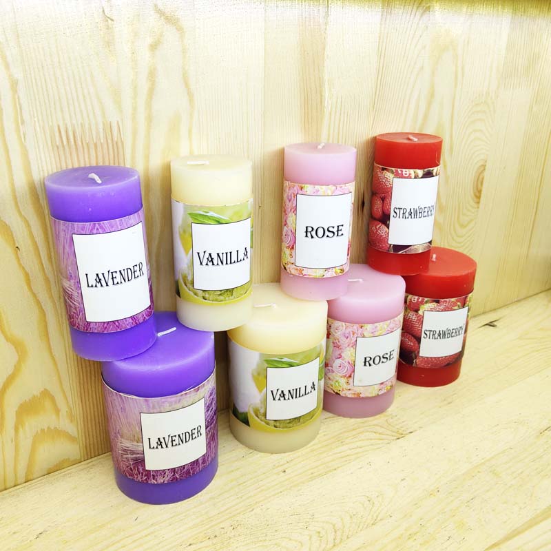 Pillar candle colorful pouring pillar candle paraffin wax soy wax scented