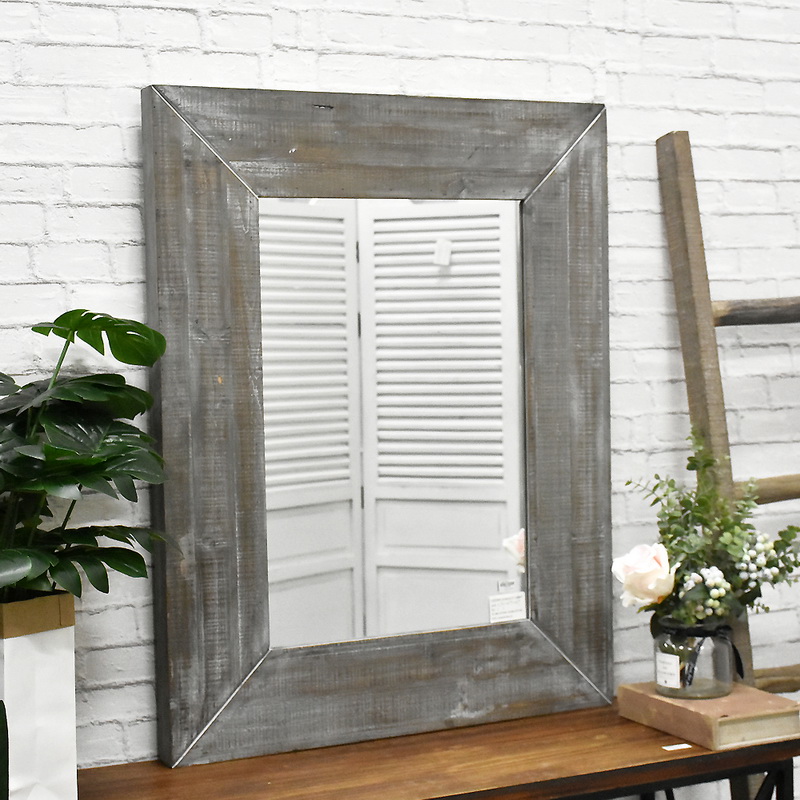 Luckywind Antique Vintage Rustic Farmhouse Frame Mirror Home Wall Decor