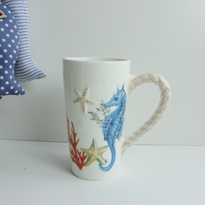 Ceramic Ocean Design Tall Mug